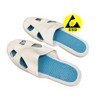 Calçados de trabalho antistáticos ESD brancos 4 furos Sola PVC+PU Sapatilha industrial superior