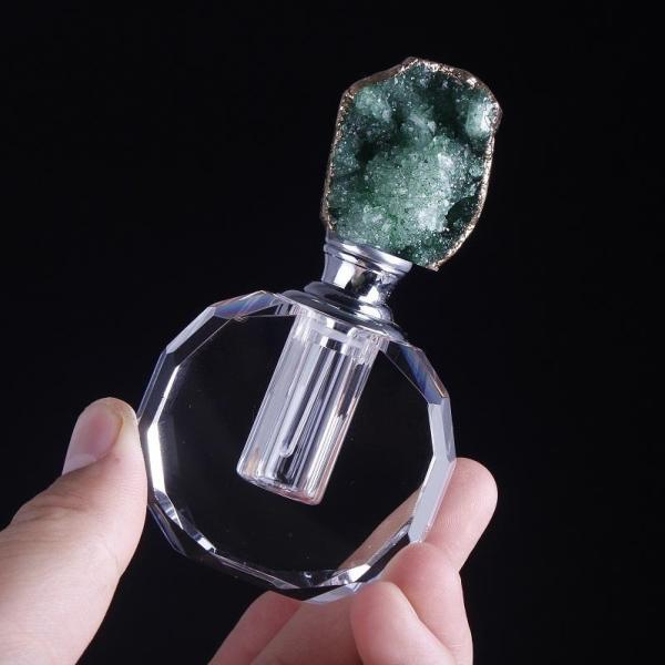 Wedding Gift Natural Crystal Round Agate Glass Perfume Oil Bottle Custom