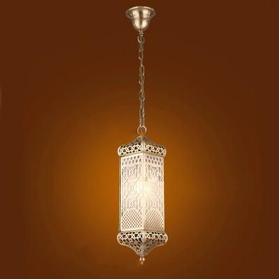 American Modern Village Retro Personalidad Copper Glass Chandelier con luz LED blanca cálida de 3500K y material de estilo musulmán