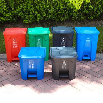 HDPE 50l Garbage Can OEM ODM Plastic Outdoor Garbage Can Blue Green Red