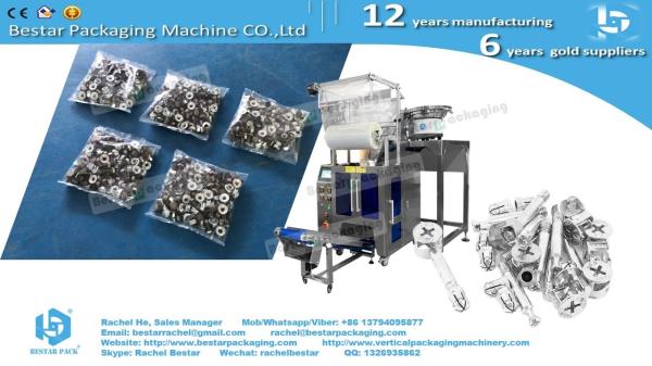 Furniture hardware washers nuts counting packaging machine with four vibrating bowls