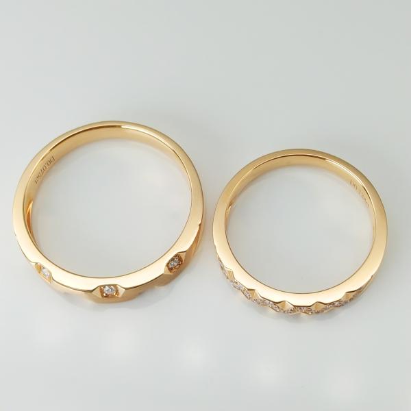 Sparkly Diamonds Pure Color 18k 0.075ct Rose Gold Couple Rings