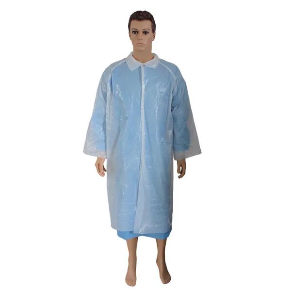 wholesale polyethylene lab coat disposable Plastic Visitor coat/Pe Lab Coat water proof