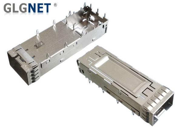 One Piece Copper Alloy SFP+ Cage Connector 3.05 mm Press Fit Mount Type