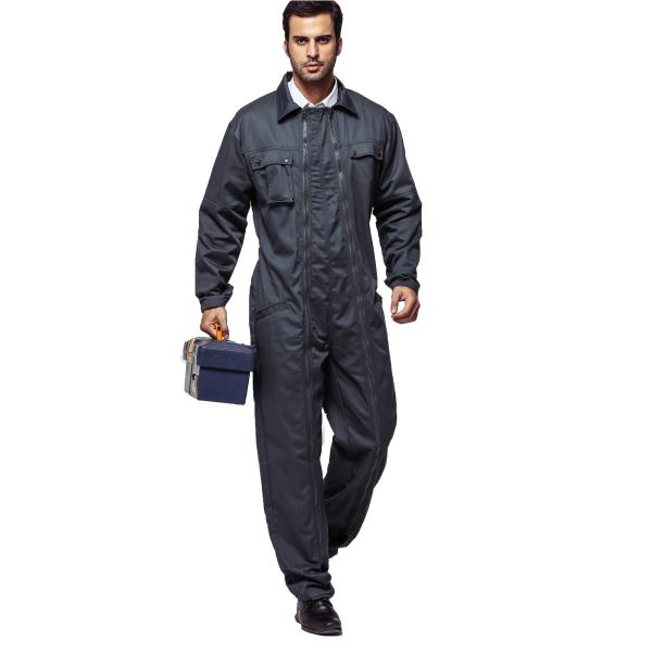 Durable Heavy Duty Coveralls With Zipper Material 65% Polyester 35% Cotton