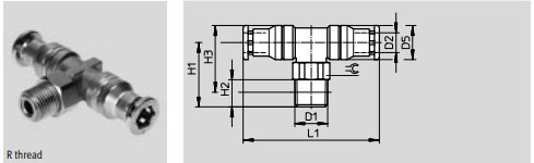 FESTO Pneumatic Tube Fittings Push In T Fitting CRQST-3/8-10 164206 4052568136918