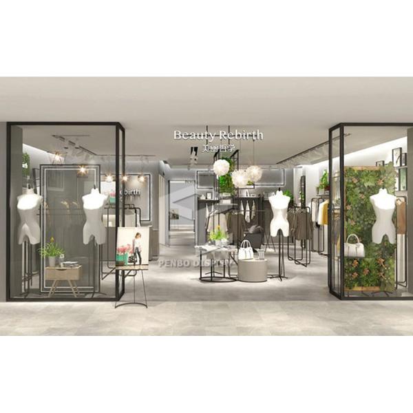 золотое мебели дисплея магазина одежды MDF 16mm черное с 10mm закаленным стеклом