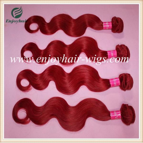 Peruvian 5A virgin remy hair weave ,red color Body wave hair weft 10''-26''length