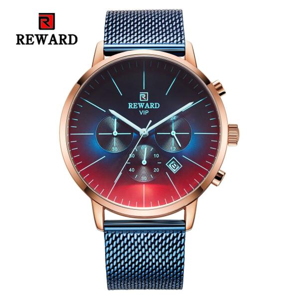 China wholeasale stainless steel mens watches chronograph watch with mesh strap