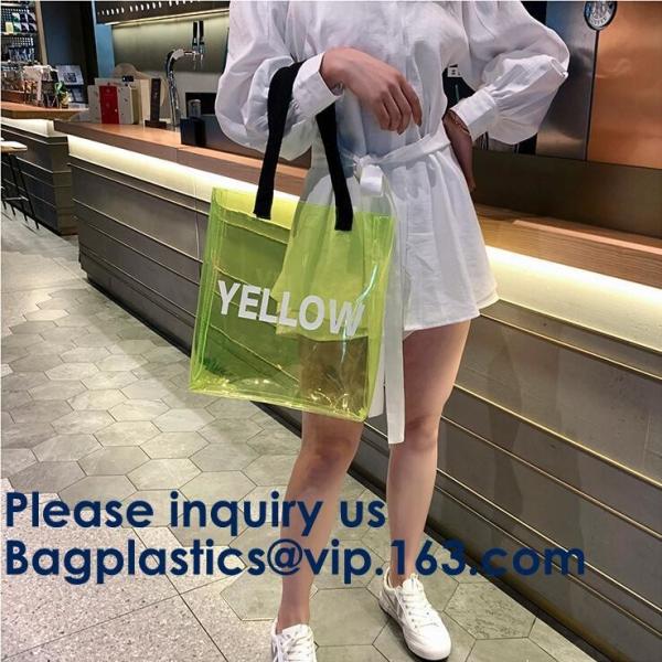 Clear Shopping Bag PVC Handbag Fashion Big Bags Jelly Package Large Transparent Tote Bag Shoulder Bag Leisure Beach Bag