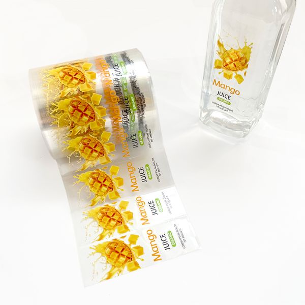 Custom Label Printing Waterproof Juice Bottle Packaging Printing Service Sticker Labels for Bottles Transparent Drink