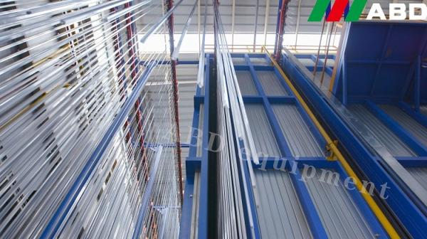 Ligne de revêtement verticale de poudre de profils en aluminium complètement automatique