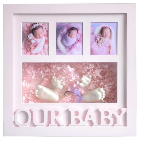 Shadow Box 3D Baby Casting Kit Picture Photo Frame For Newborn Boys / Girls