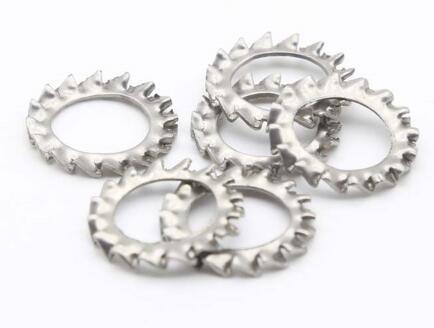 Serrated Gasket Steel Flat Washers / Star Lock Washer Din6798A Zinc Plate Surface