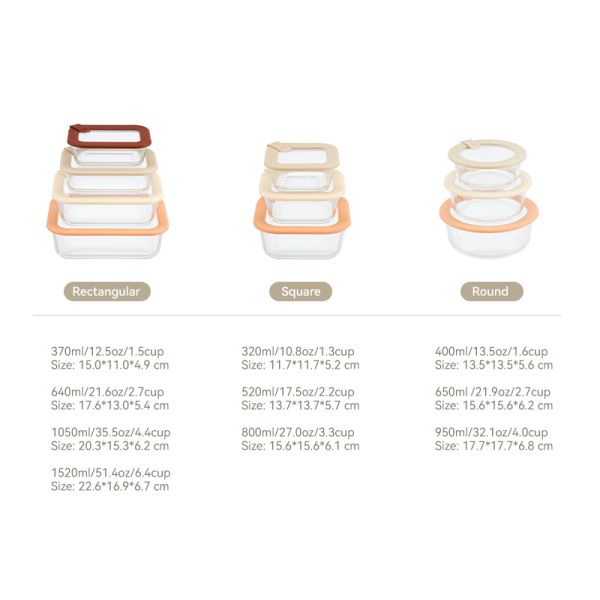 Thermal Stability BPA Free Meal Prep Containers Glass with Tempered Lids