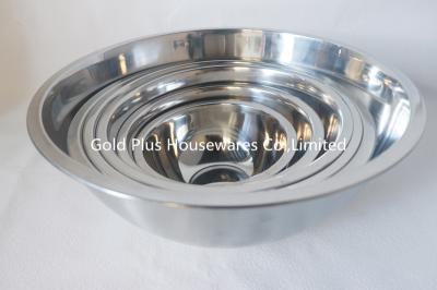 24cm Kitchen Utensil Soup Deep Basin Mirror Polishing 201 Stainless Steel Round Salad Bowl
