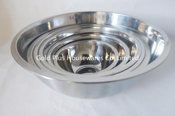 24cm Kitchen Utensil Soup Deep Basin Mirror Polishing 201 Stainless Steel Round Salad Bowl