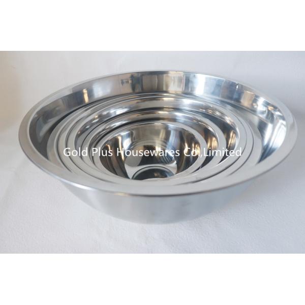 24cm Kitchen Utensil Soup Deep Basin Mirror Polishing 201 Stainless Steel Round Salad Bowl