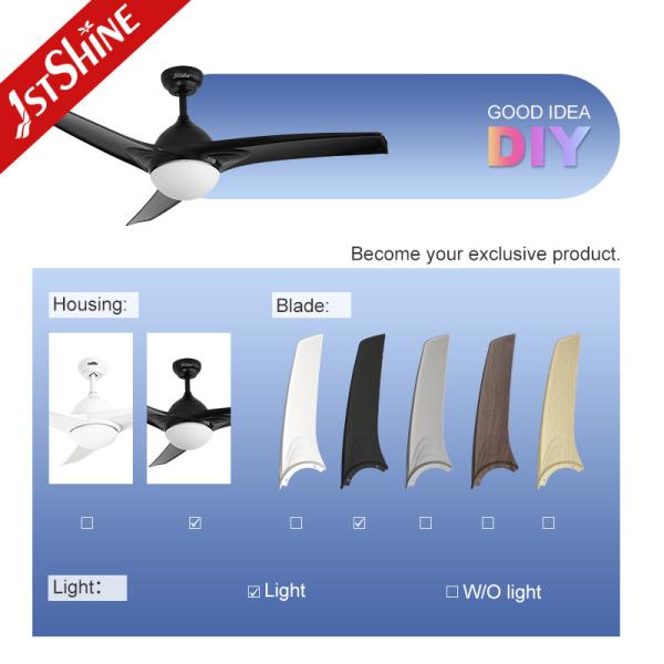 52 Inch DC Pure Copper 6 Speed Ceiling Fan with Light Kit and 3000K Color Temperature