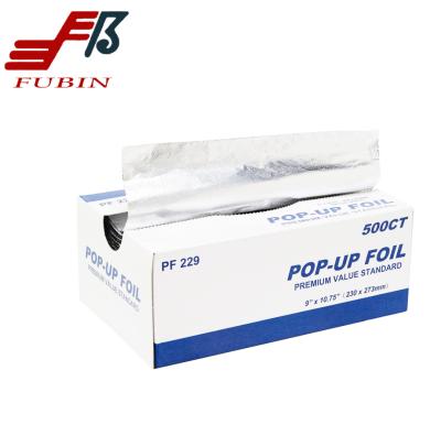 Embossed Folded Flat Pop Up Aluminum Foil Sheets 9''*10.75''