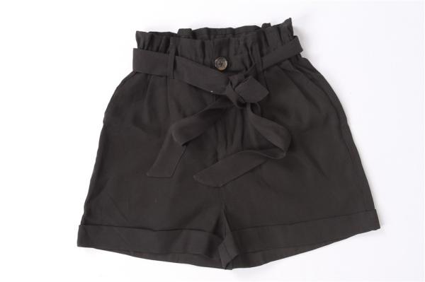 Bandage Design Ladies Summer Black Shorts 92% Viscose 8% Polyester