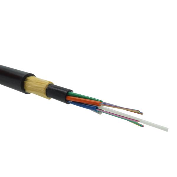 Aerial 48 Core Fiber Optic Cable , ADSS Optical Cable Outdoor Aramid Strength