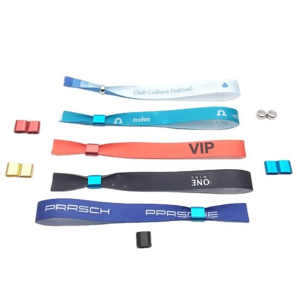 Custom Size One Time Brands Logo Text Printing Fabric Event Festival Party Wristbands