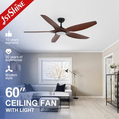 60-inch 5 Plastic Blade LED Ceiling Fan with Remote Control and Modern Design Style