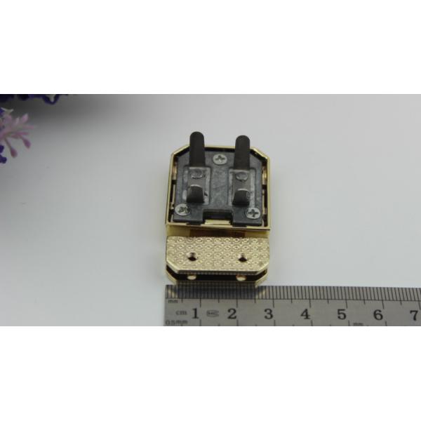 Wholesale zinc alloy hardware accessories shiny gold metal purse turn lock for leather wallets