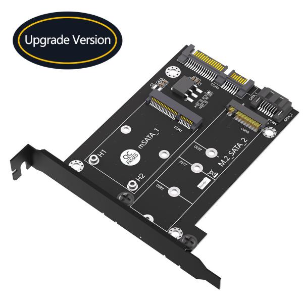 2 в 1 MSATA / M.2 NGFF SSD к карте адаптера для двойного преобразователя SATA3 с бракетом профиля полной высоты