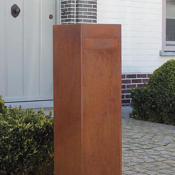 Customized Outdoor Corten Steel Sculpture Metal Letter Box With Polishing Craft
