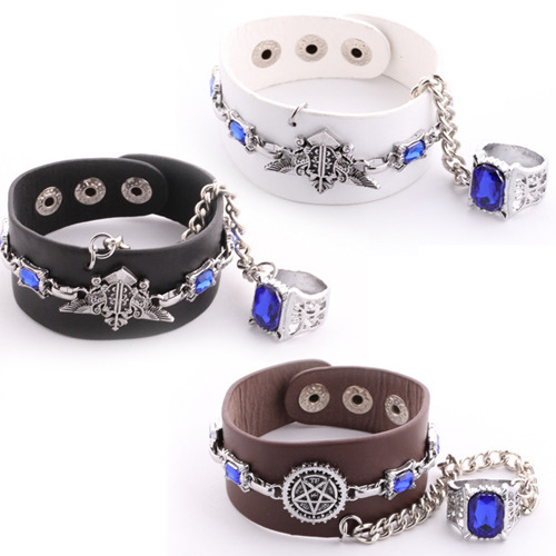Kuroshitsuji eagle logo punk band with hand ring bracelet cartoon suit contract