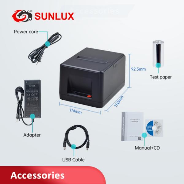 Принтер ярлыка DC9V 2A Sunlux 90mm/S термальный