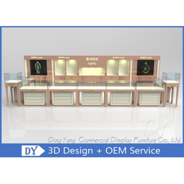 Красивые бежевые ювелирные стойки Витрины / дизайн ювелирных витрин