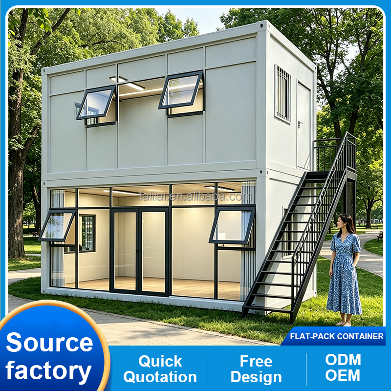 20ft Prefabricated Container House Mobile Tiny Homes Modular Living Container House Factory Workshop Office Container with Glass