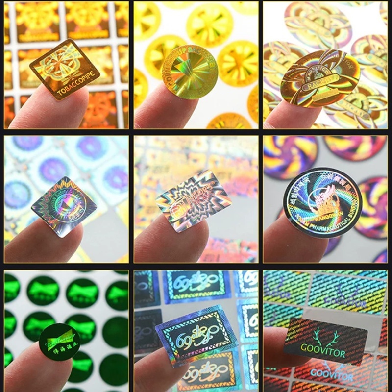 Custom Holographic Security Stickers with Laser Holographic Rainbow Effect, Fully Customizable Tamper-Evident Void Labels