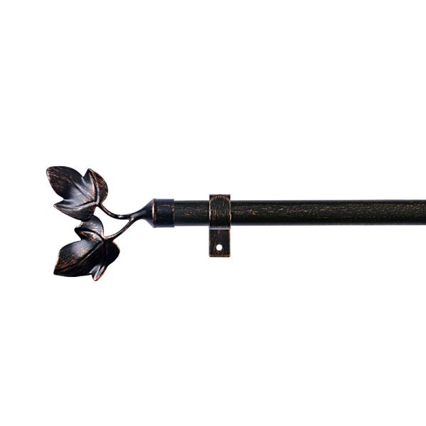 Big Two Maple Leaf Shape Curtain Pole Finials With Rings Indoor Decor