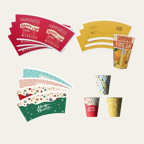 Food Grade Disposable Takeaway Coffee Print Paper Cup Fan for Various Paper Cups