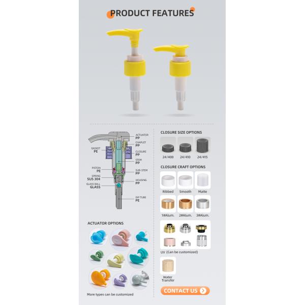 High Strength 28/410 Plasitc Lotion Pump With 2ml Output  Black Color