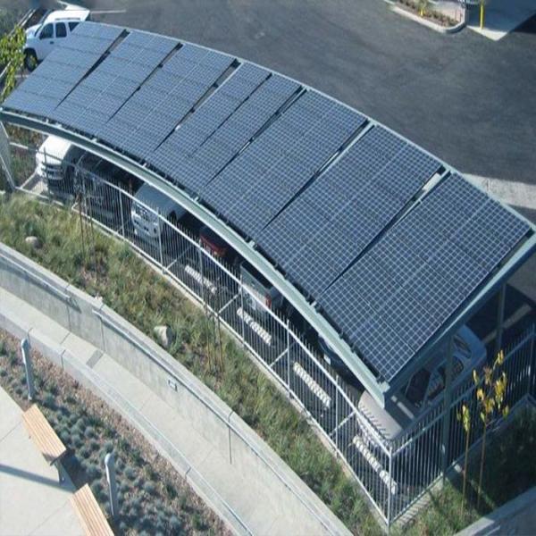 Flexible 20KW Galvanized Steel Solar PV Mounting Structure SGS For Carport