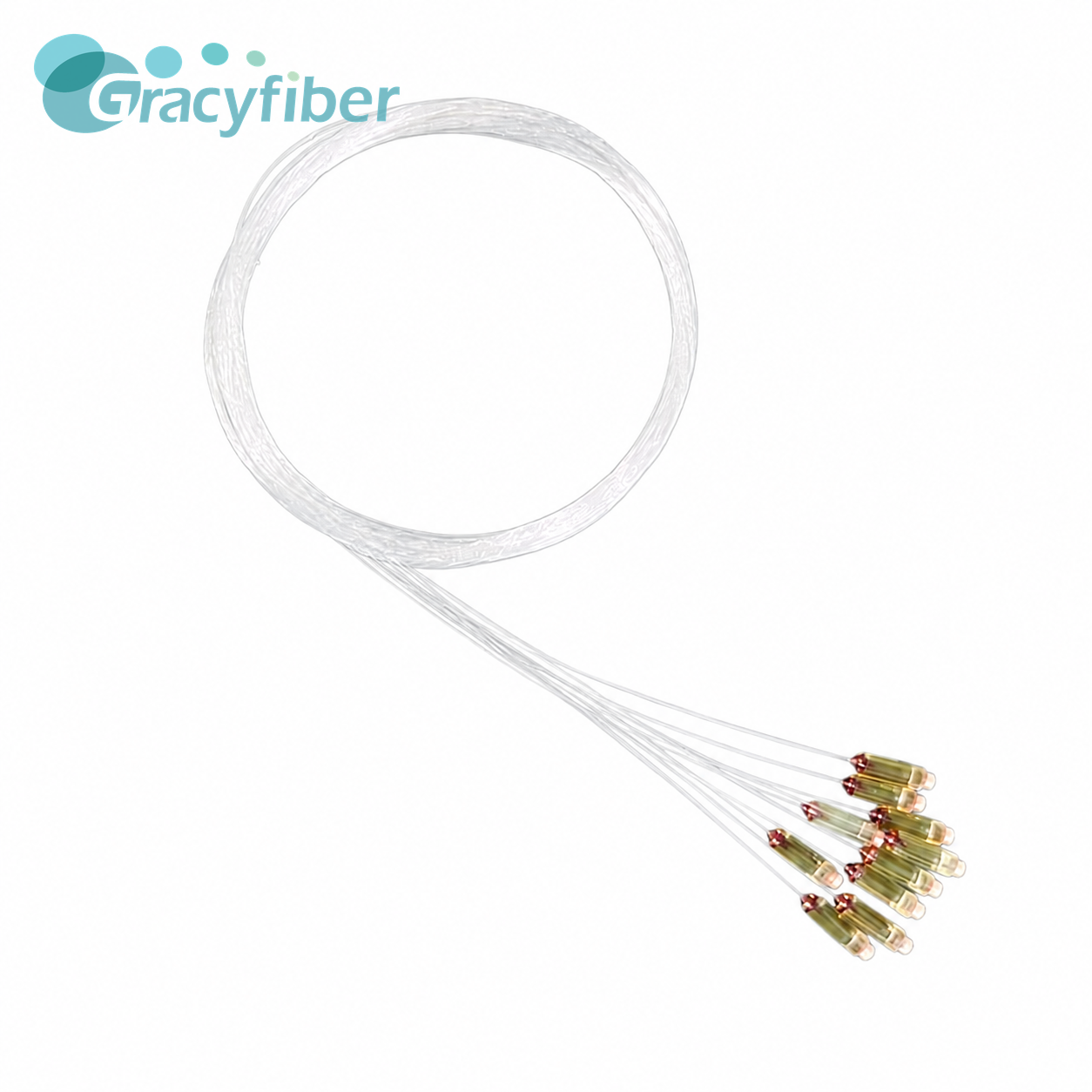 Single Fiber Capillary Pigtail 1260 1350nm AR Coated 8 Degree Polished Fiber Stub High Return Loss for Optical Module