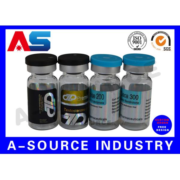 Голографическая пробирка 10ml обозначает вводимый ярлык пробирки рецепта стероидов печатая 4C полный цвет