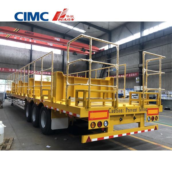 Long Distance Transportation 4 Axles Heavy Duty Flatbed Semi Trailer Truck and 12 Twist Locks