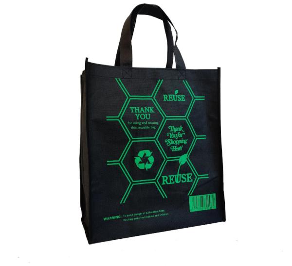 Reusable Grocery Bags Large Non Woven Shopping Bags Foldable Portable Tote Custom Eco-Friendly Tote Bag With Logo Printing Fashionable Handled Non-Woven Advertising Packing Gift Use