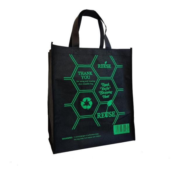 Reusable Grocery Bags Large Non Woven Shopping Bags Foldable Portable Tote Custom Eco-Friendly Tote Bag With Logo Printing Fashionable Handled Non-Woven Advertising Packing Gift Use