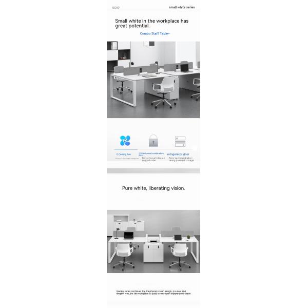 Muebles de oficina Escritorio de ordenador simple blanco para 6 personas en locales comerciales