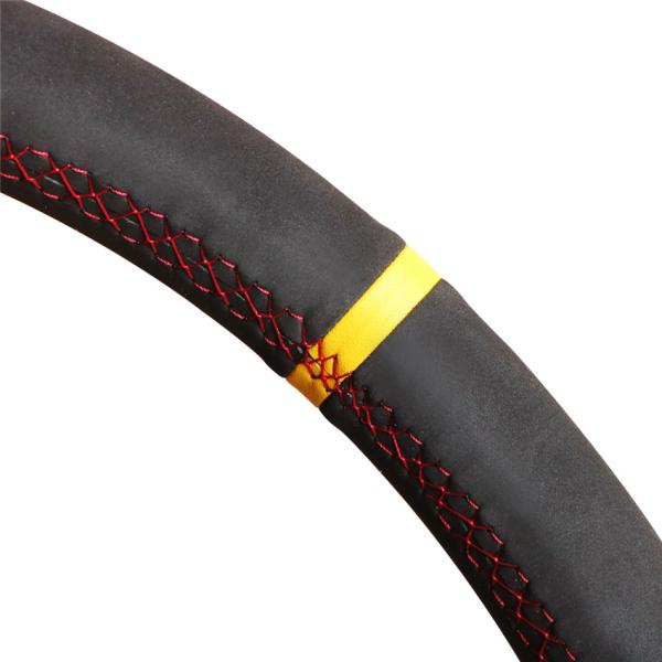 Red Black Suede Steering Wheel Cover for Seat Leon 5F Mk3 Ibiza 6J Tarraco Arona 2013-2019