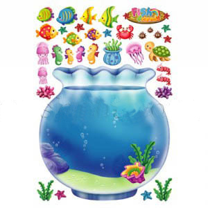 DIY Self-adhesive Fish tank Childrens Wall Stickers 8368