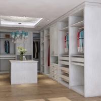 Laminate Corner Walk In Wardrobe Mobiliário Off Branco