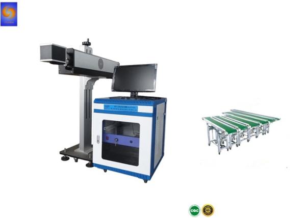 Bottle Cap Bottled Water 30W CO2 Flying Laser Marking Machine With Conveyor Belt
